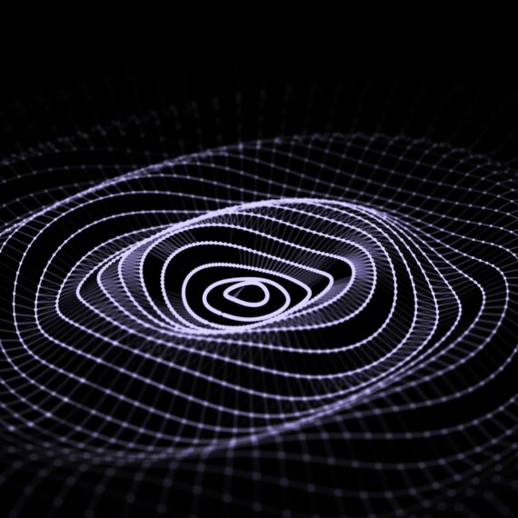 Abstract digital wave pattern symbolizing data flow and smart technology.