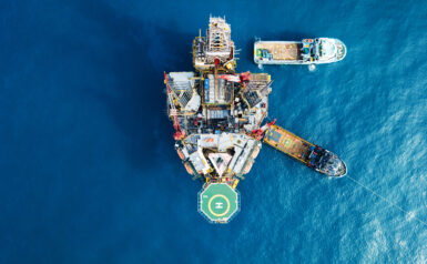 Ocean view of a offshore platform.